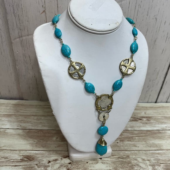 NWT Chico’s Coin & Turquoise Chain - Picture 2 of 14
